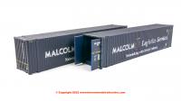 4F-028-004 Dapol 45ft High Cube Container Twin Pack - Malcolm Logistics with weathered finish